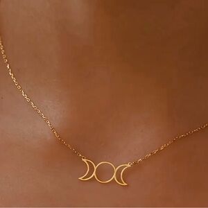 Gold Triple Moon Necklace